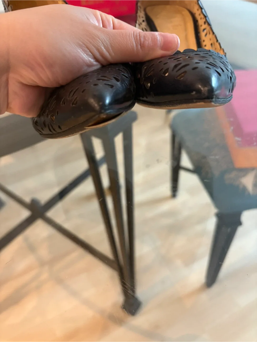 Kate Spade Black Leather Heels - Size 6.5 image indicator(7)