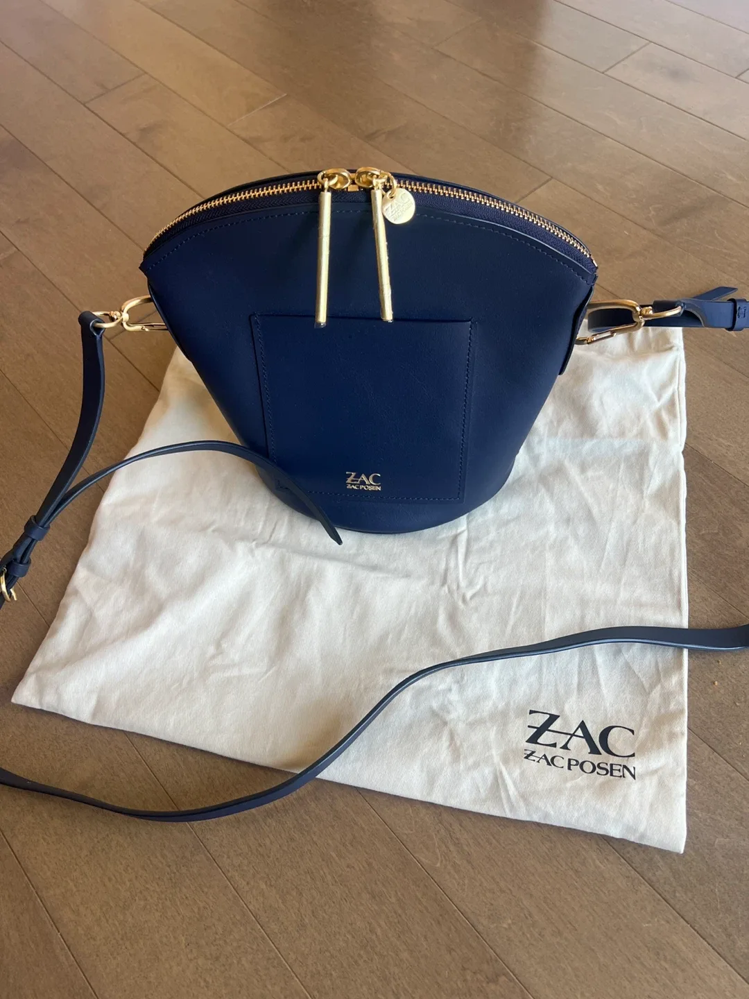 ZAC Zac Posen Navy Leather Crossbody Bag
