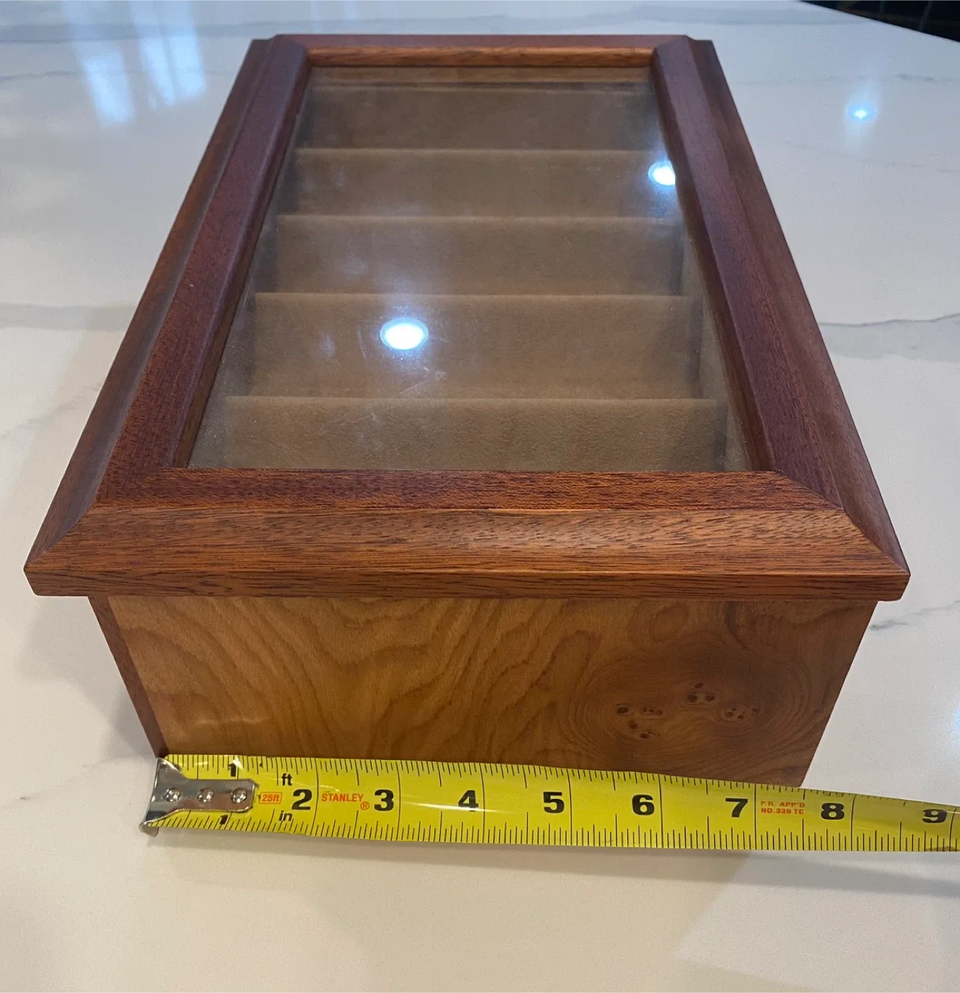 Agresti Briarwood Burl-Wood 2 Drawer Jewelry/ Watch Box image indicator(3)