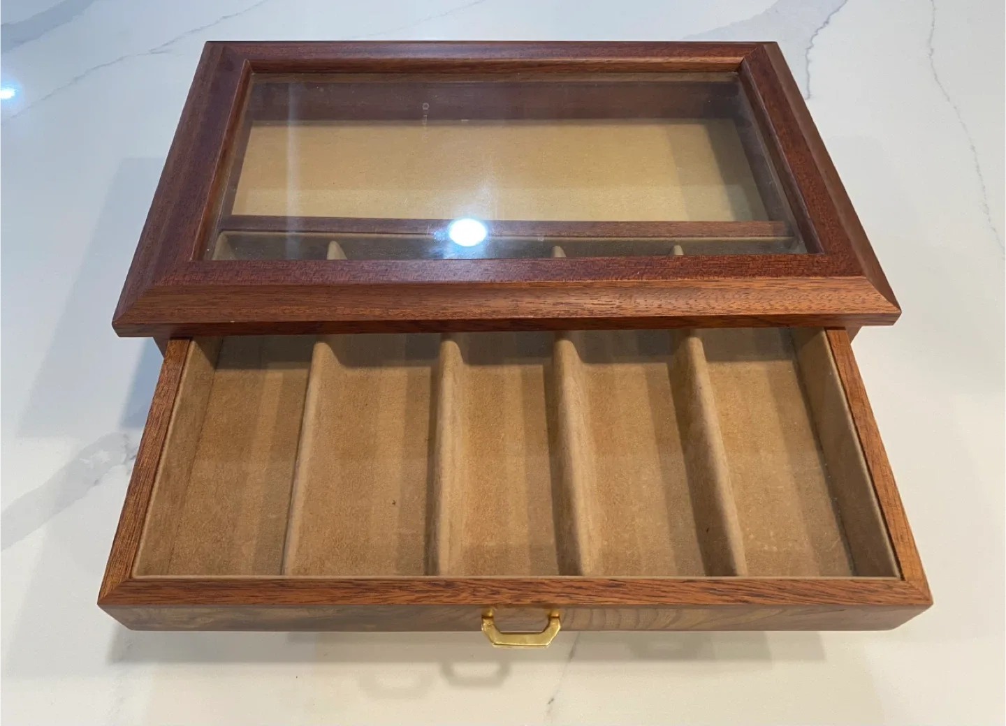 Agresti Briarwood Burl-Wood 2 Drawer Jewelry/ Watch Box image indicator(5)