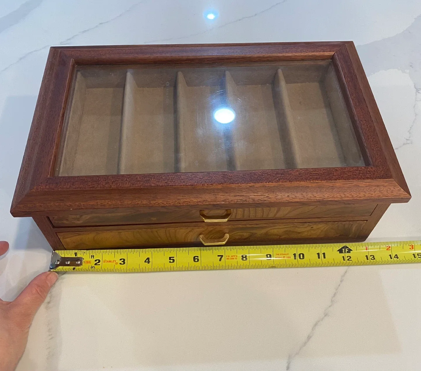 Agresti Briarwood Burl-Wood 2 Drawer Jewelry/ Watch Box image indicator(2)