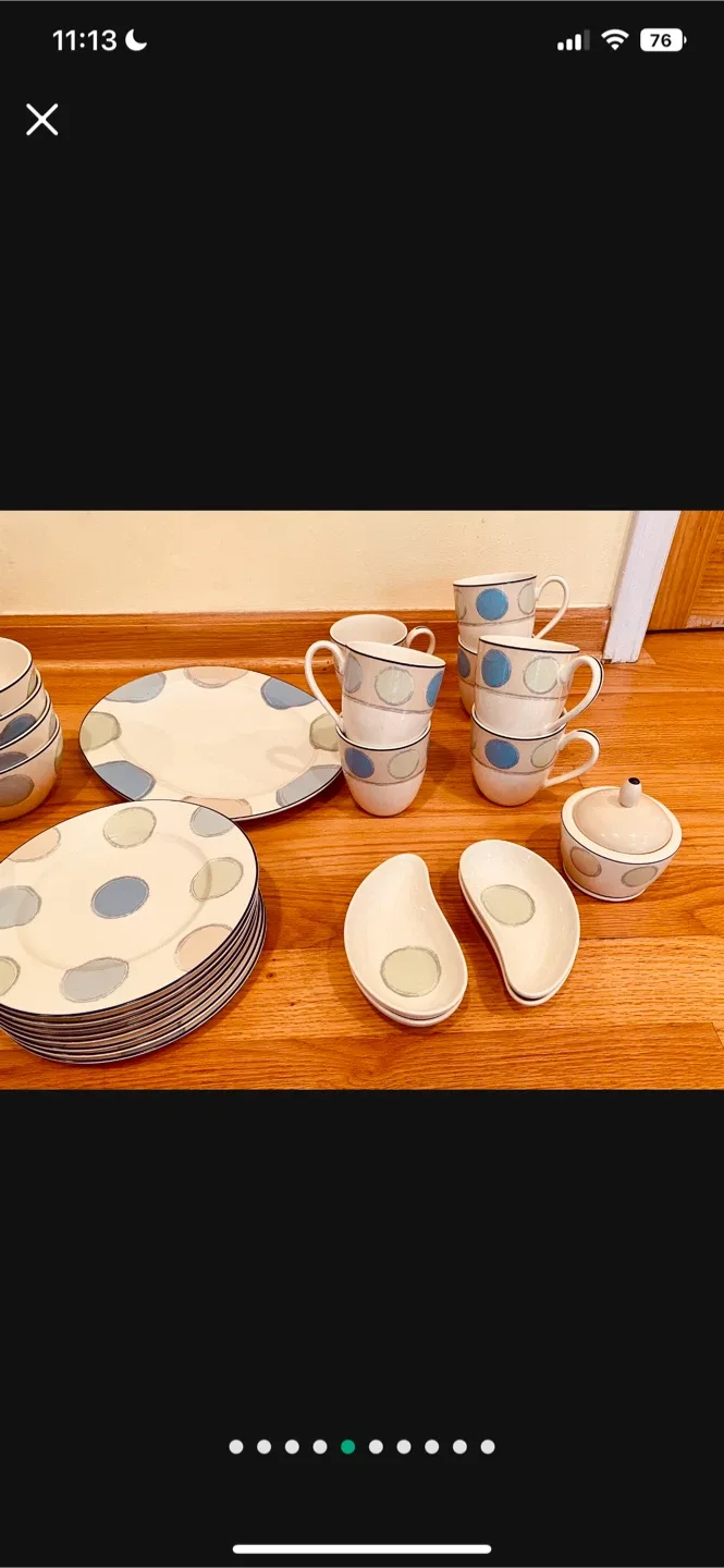 Blue Polka Dot Dinnerware Set image indicator(5)
