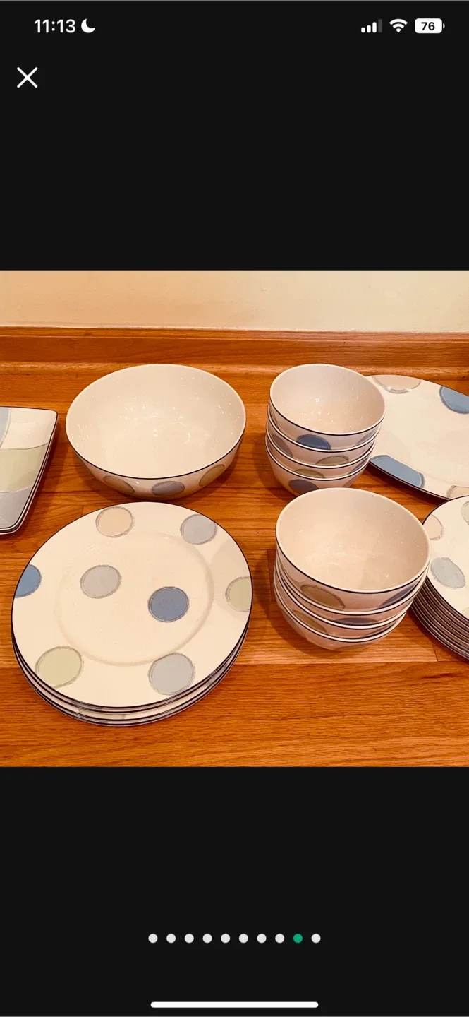 Blue Polka Dot Dinnerware Set image indicator(9)