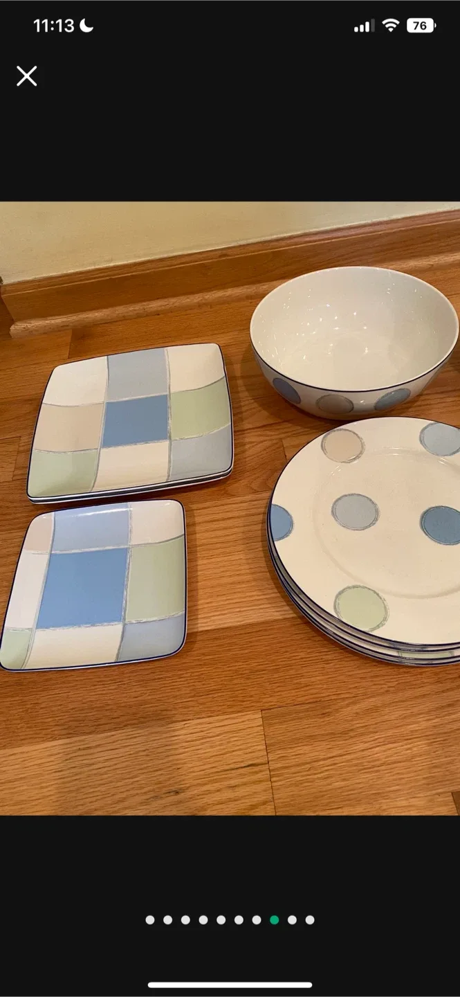 Blue Polka Dot Dinnerware Set image indicator(8)