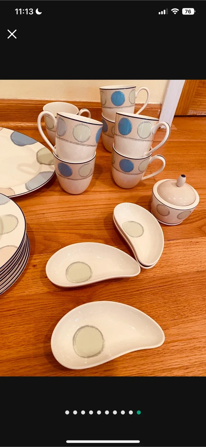 Blue Polka Dot Dinnerware Set image indicator(10)