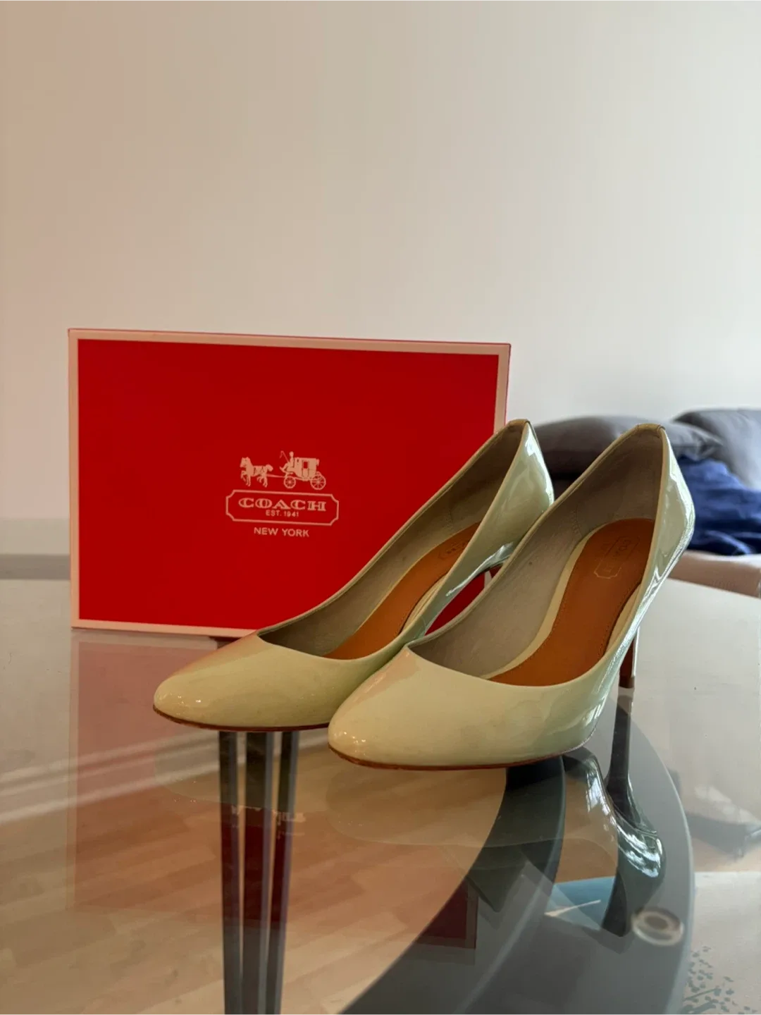 Authentic Coach Nala Patent Mint Heels - size 6.5 thumbnail