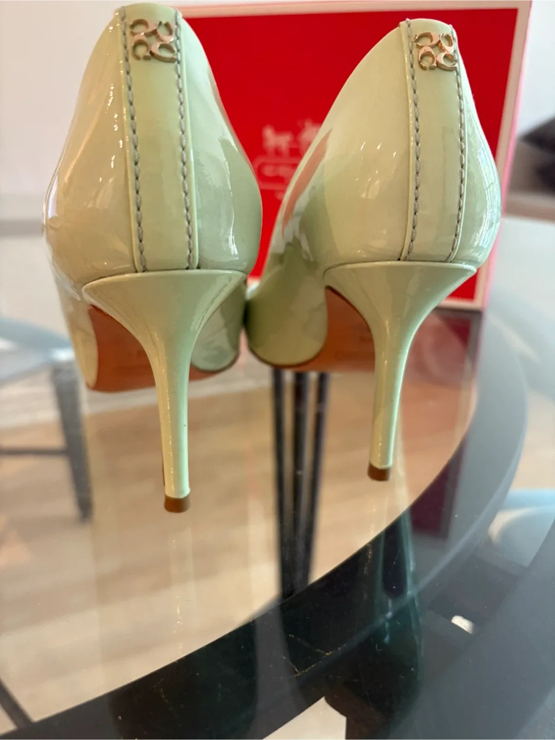 Authentic Coach Nala Patent Mint Heels - size 6.5 image indicator(5)
