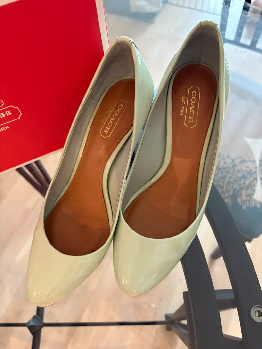 Authentic Coach Nala Patent Mint Heels - size 6.5 image indicator(2)