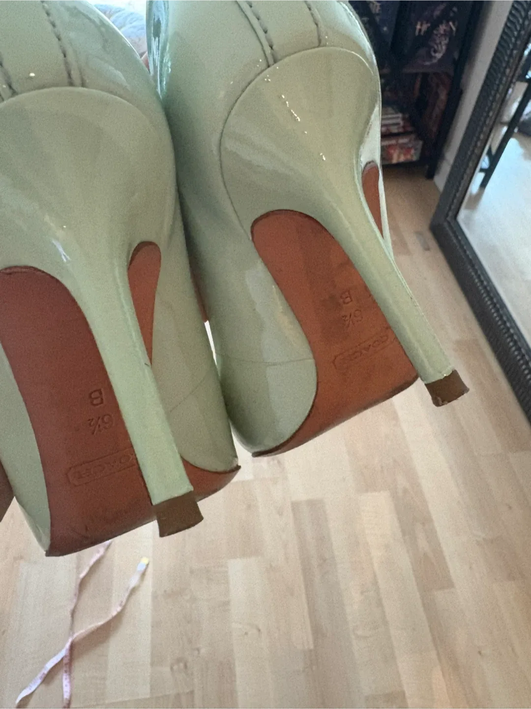 Authentic Coach Nala Patent Mint Heels - size 6.5 image indicator(6)