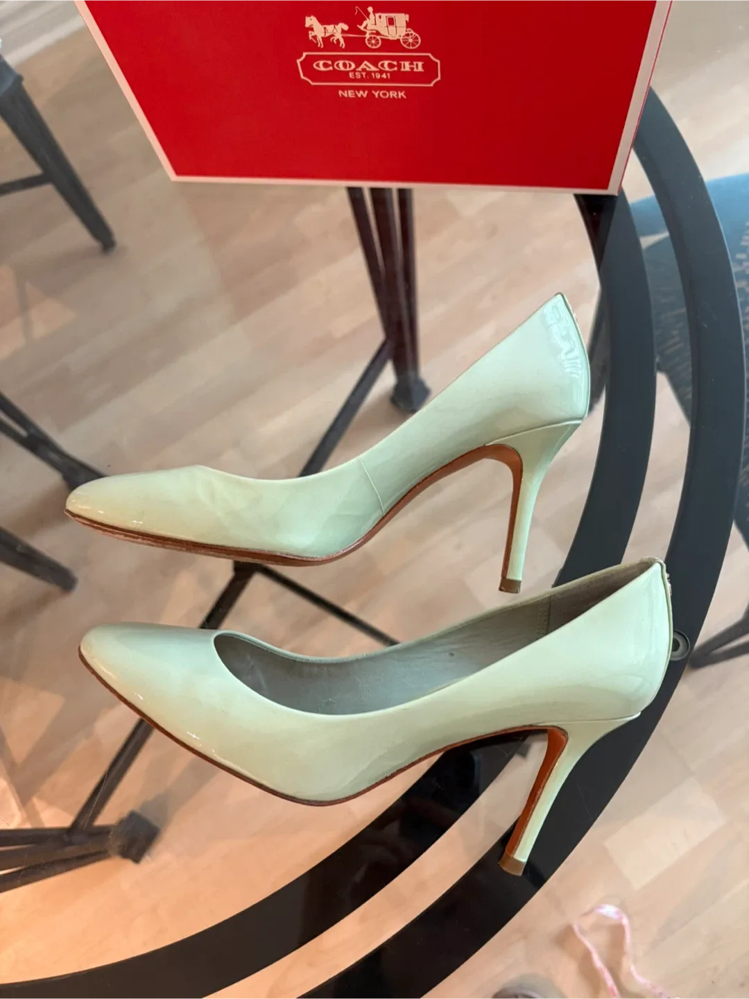 Authentic Coach Nala Patent Mint Heels - size 6.5 image indicator(3)