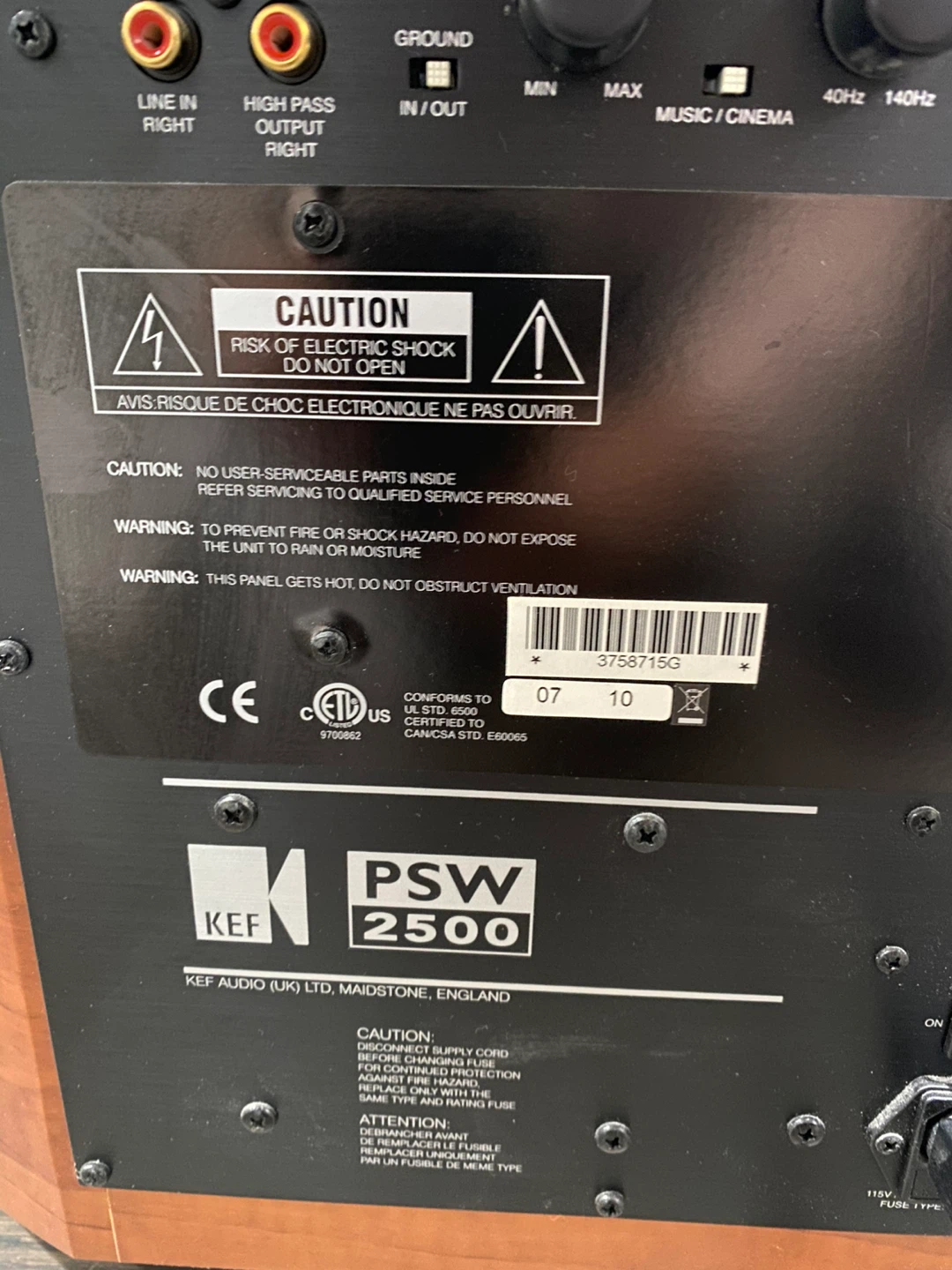 KEF PSW 2500 Subwoofer - Wood Finish - photo 4