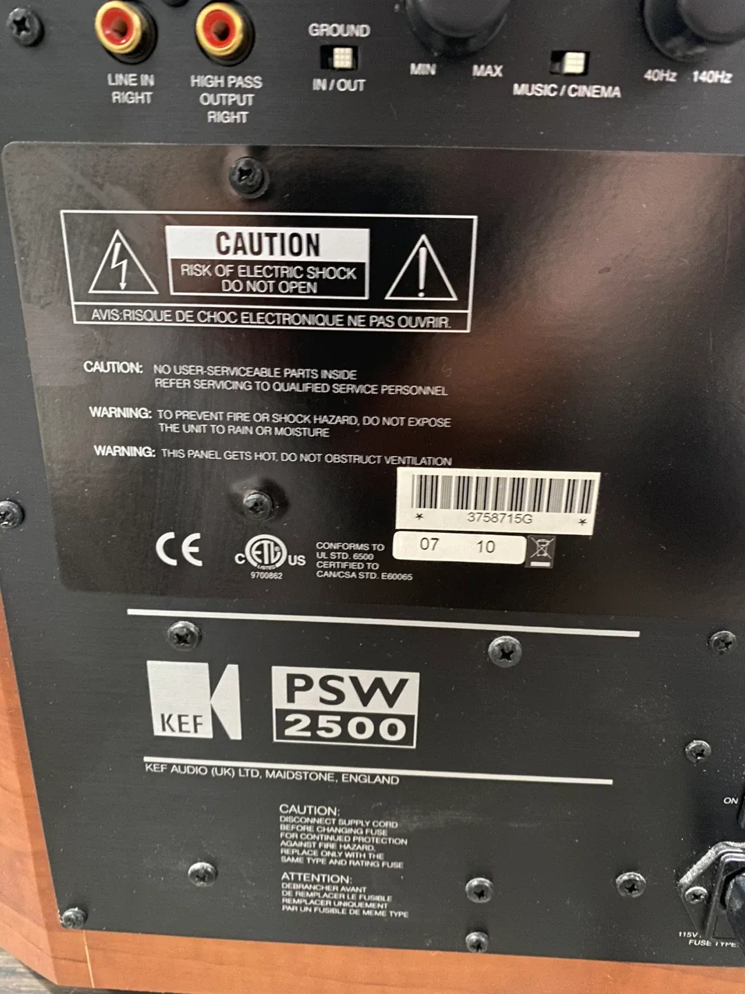 KEF PSW 2500 Subwoofer - Wood Finish image indicator(4)