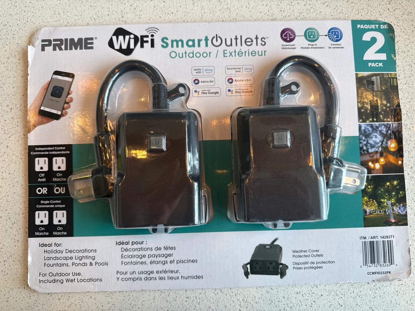 PRIME WiFi Smart Outlets Outdoor 2-Pack