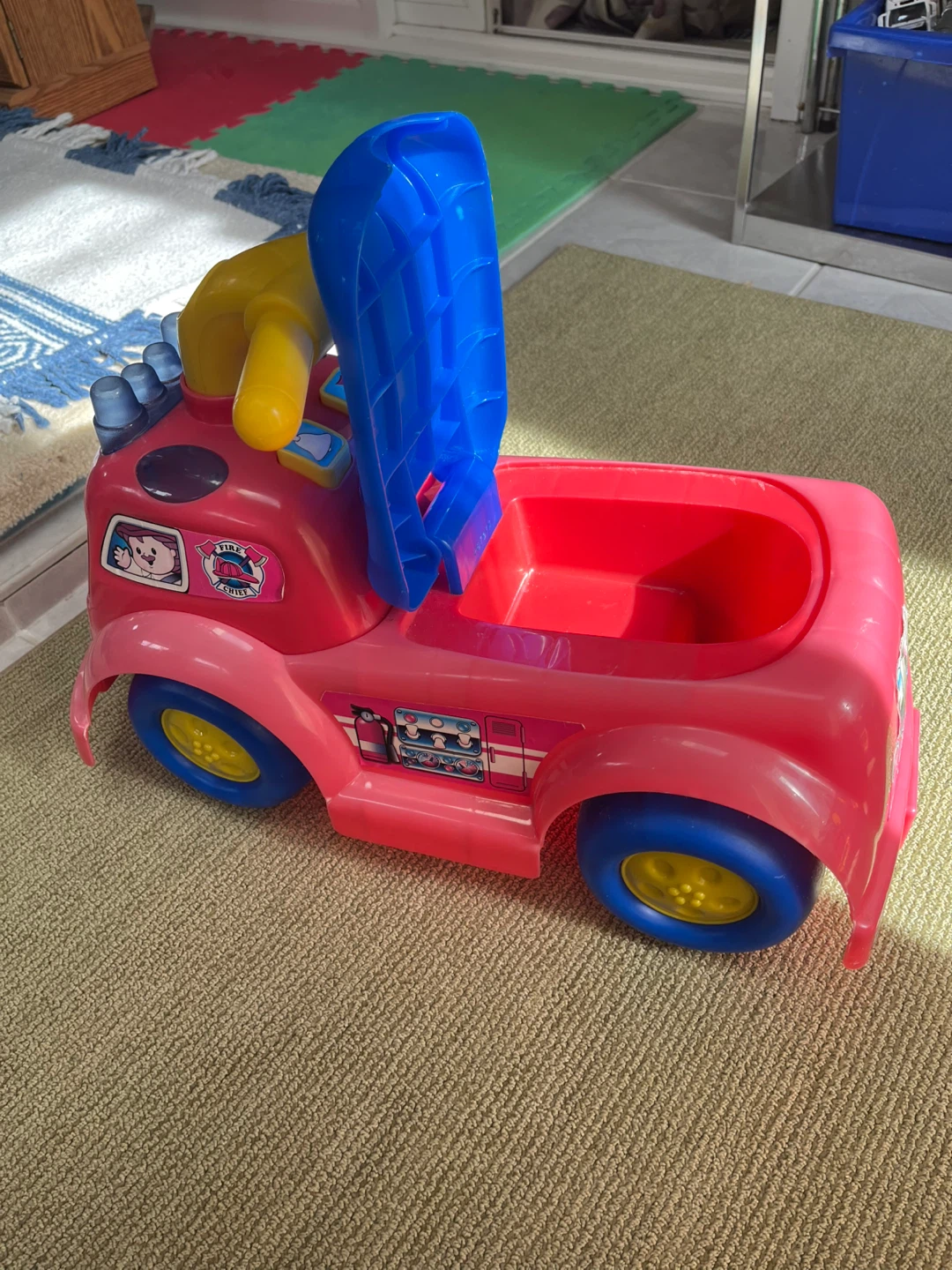 Little People Pink Firetruck Ride-On Toy
