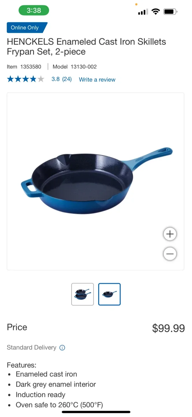 Heckles Cast Iron Skillets Frypan 1 piece image indicator(2)