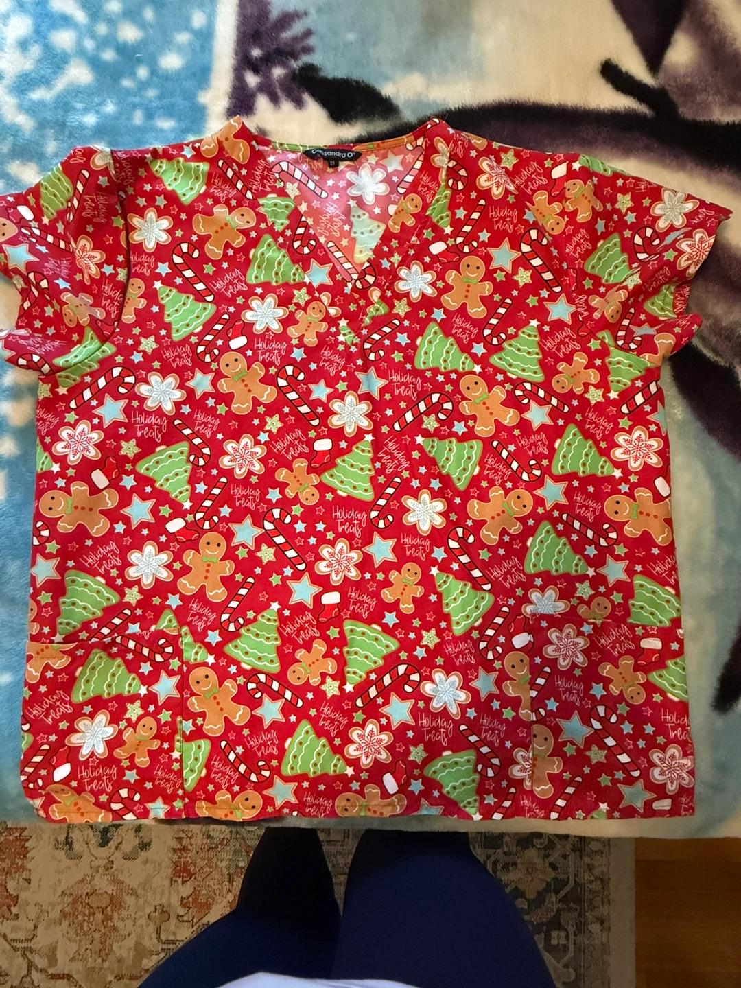 WonderWink O Holiday Treats Scrub Top