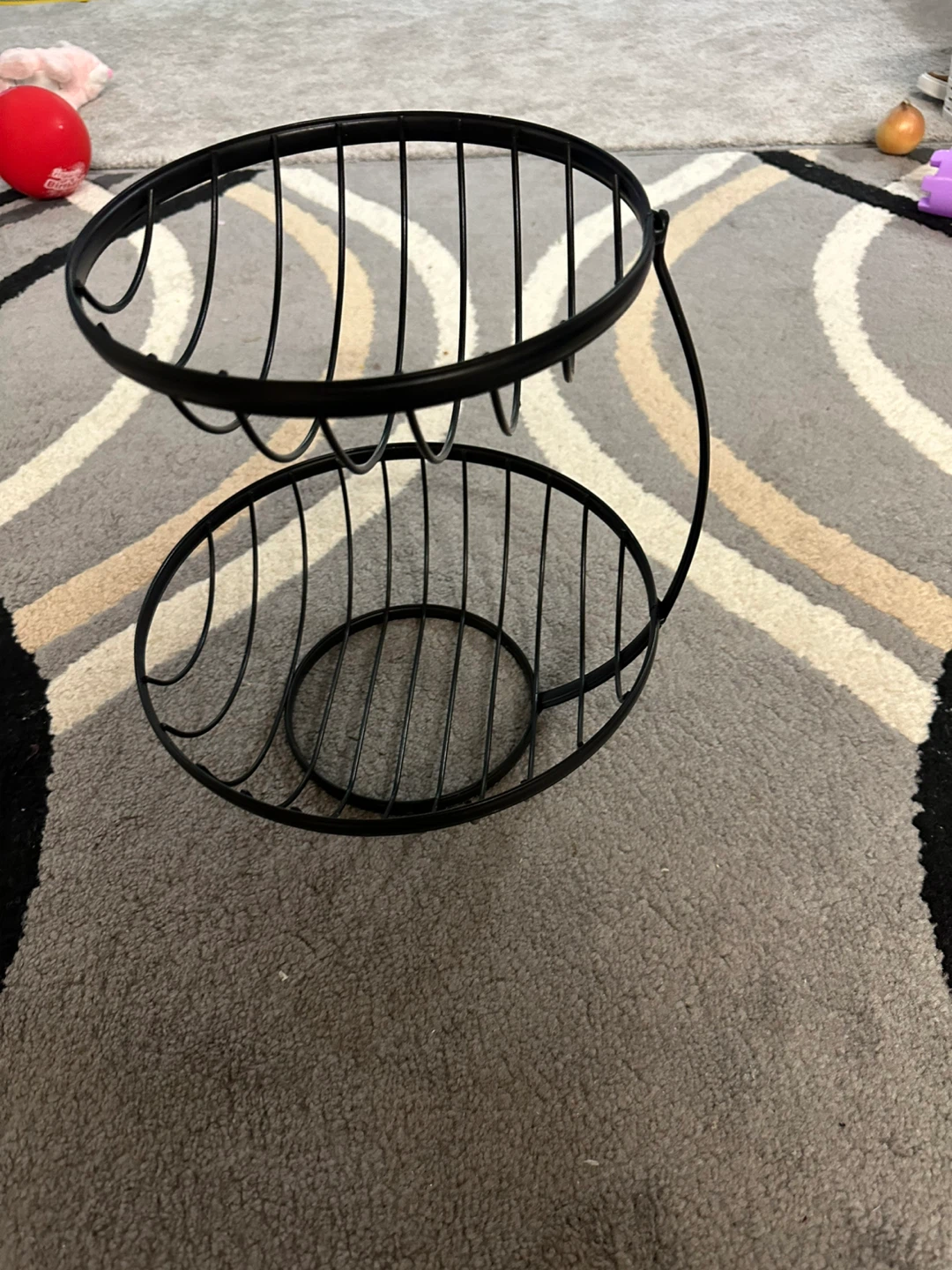 Black Metal Two-Tier Fruit Basket - photo 2
