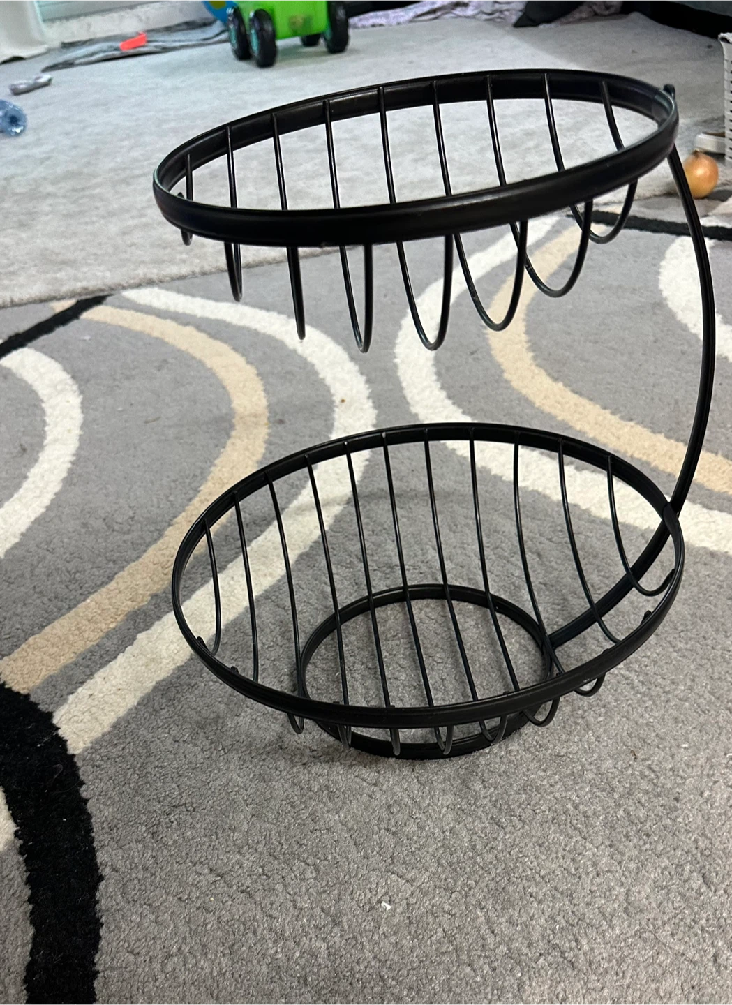 Black Metal Two-Tier Fruit Basket - photo 3