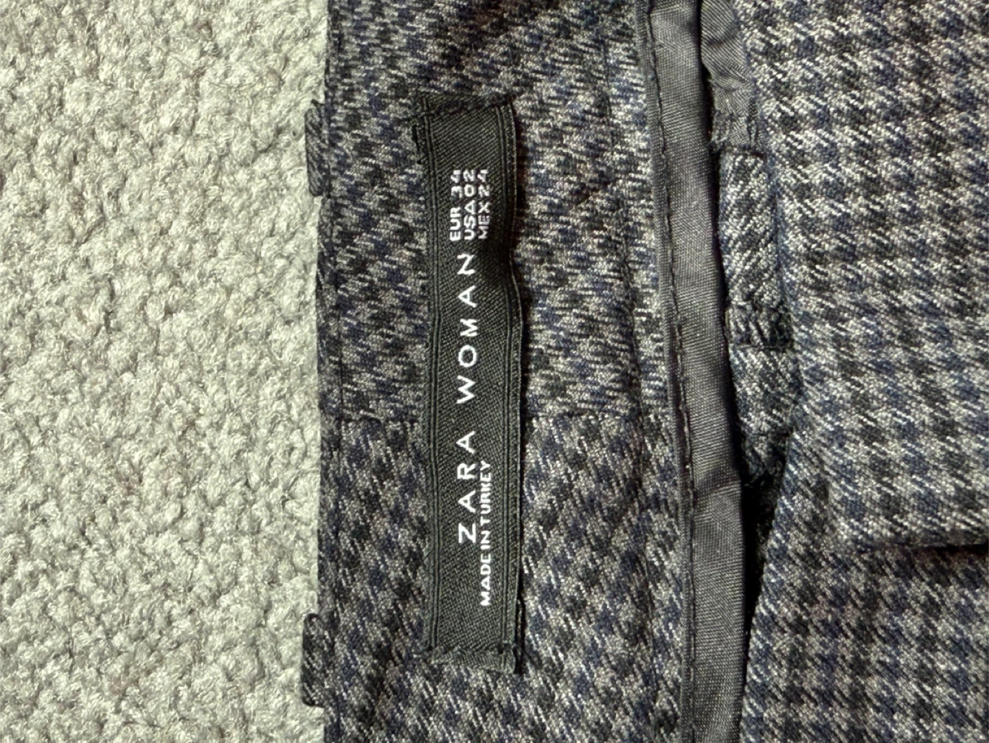 Zara Woman Gray Plaid Pants - Size US2 EU34 - photo 2