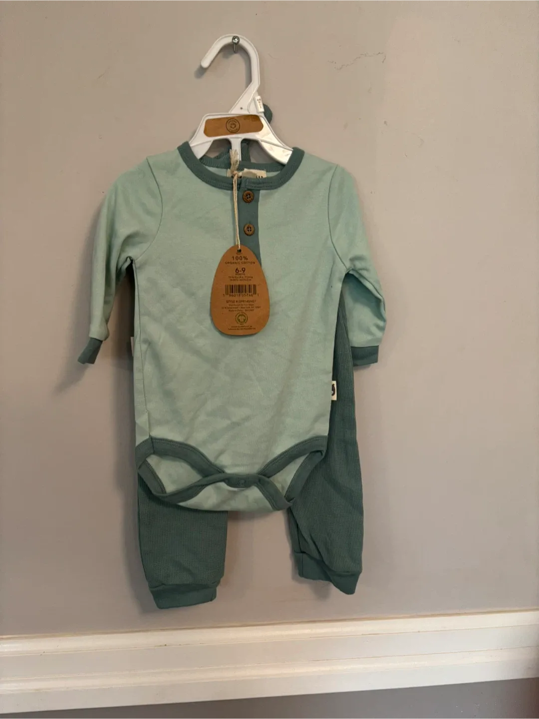 Rabbit + Bear 6-9M Organic Baby Outfit - New thumbnail