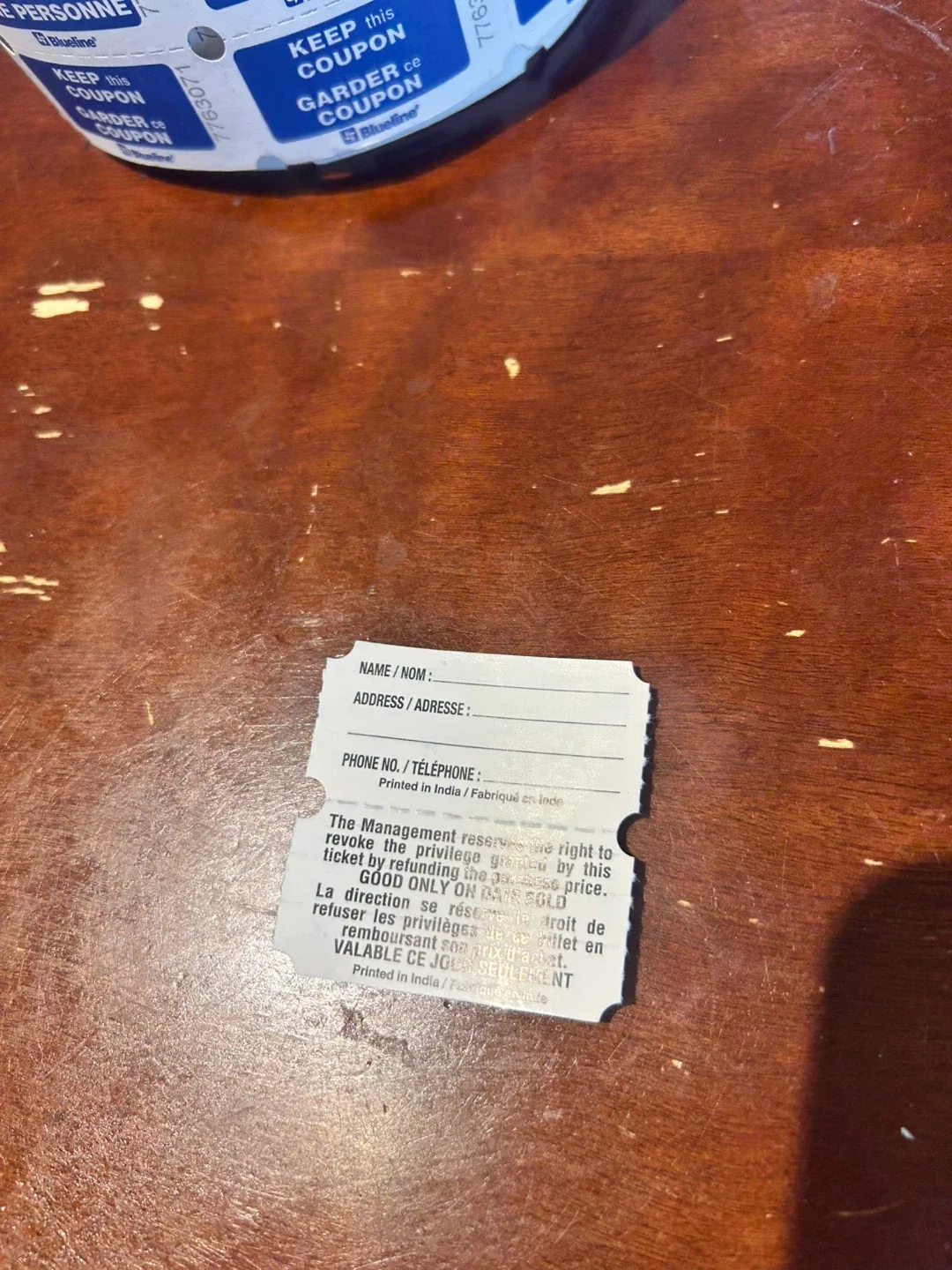 Roll of Blueline Admit One Tickets 🎟️ image indicator(3)