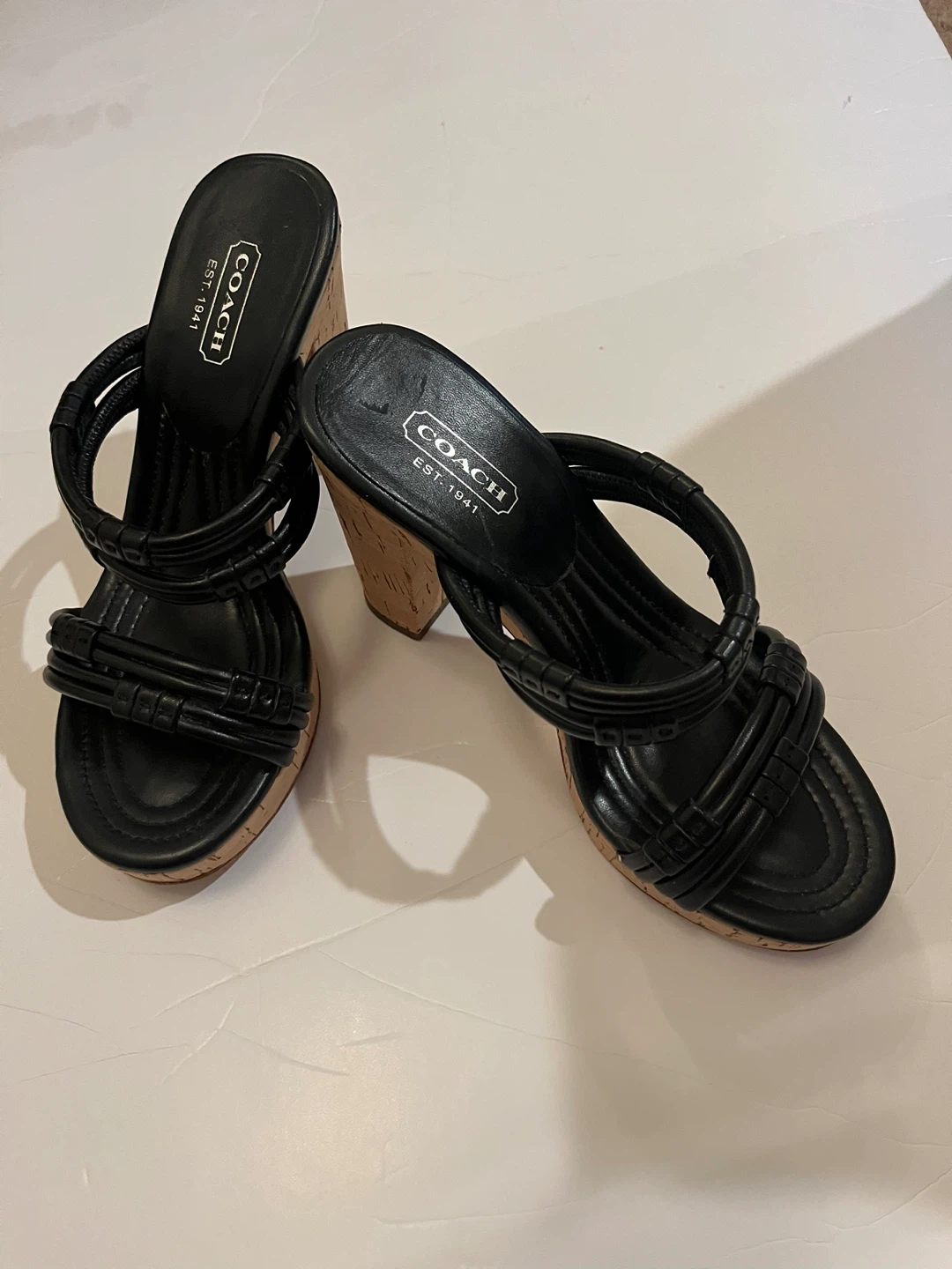 Coach Black Heeled Sandals