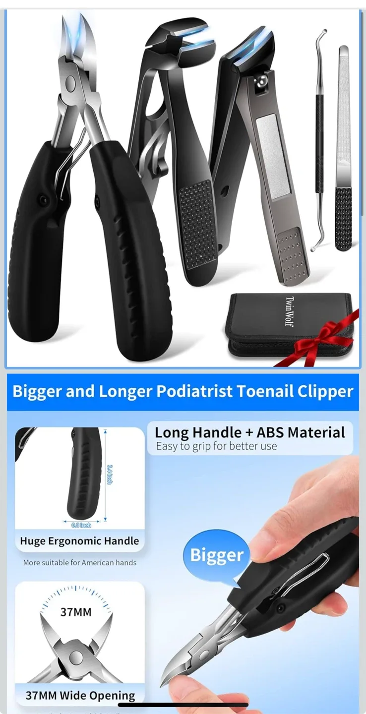 TwinWolf Ingrown Toenail Tools - 5 Pcs Black thumbnail
