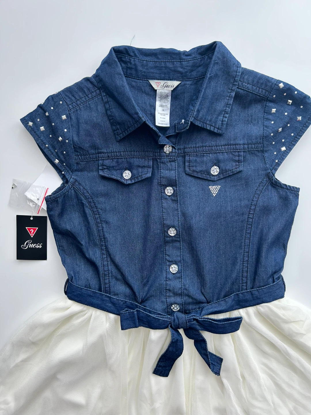 Guess Denim Top & Tulle Skirt Dress - Size 10 - photo 2