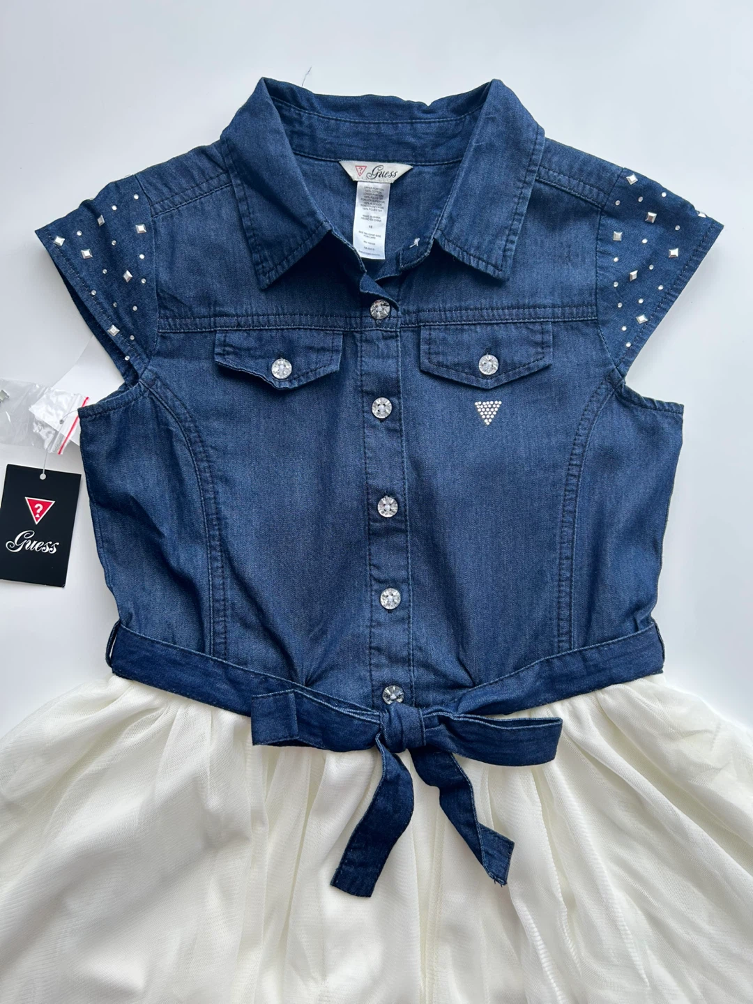 Guess Denim Top & Tulle Skirt Dress - Size 10 - photo 4