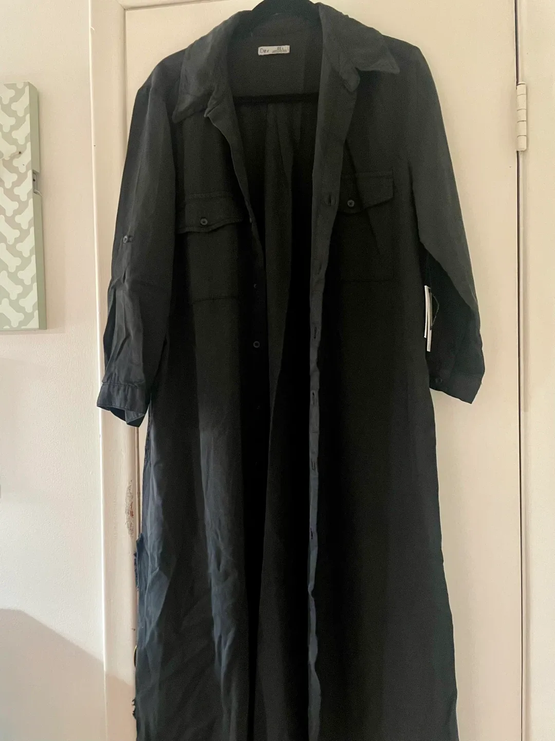 Dex Black Linen Blend Dress - Size L thumbnail