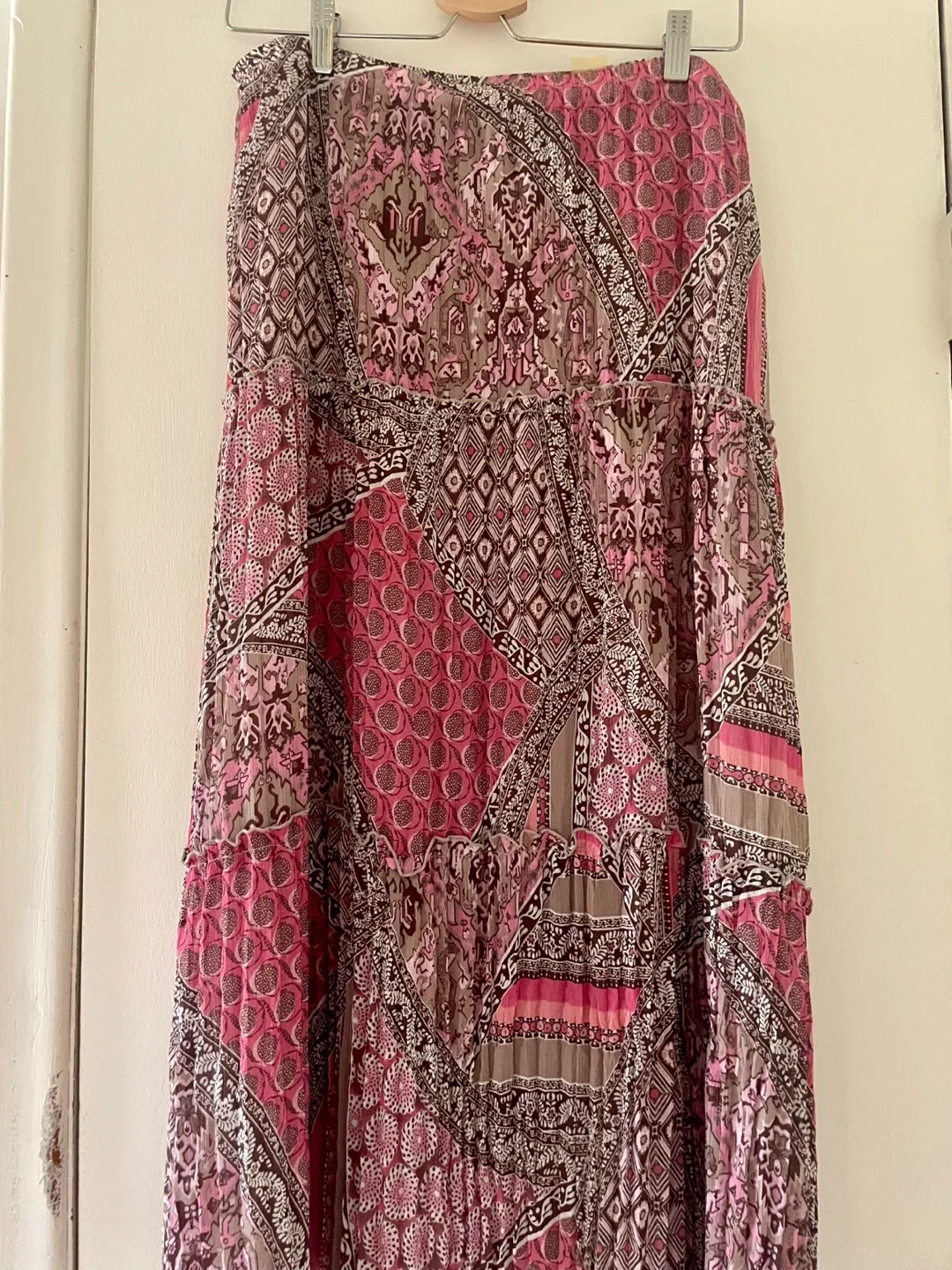Allison Dale Pink Patterned Maxi Skirt thumbnail