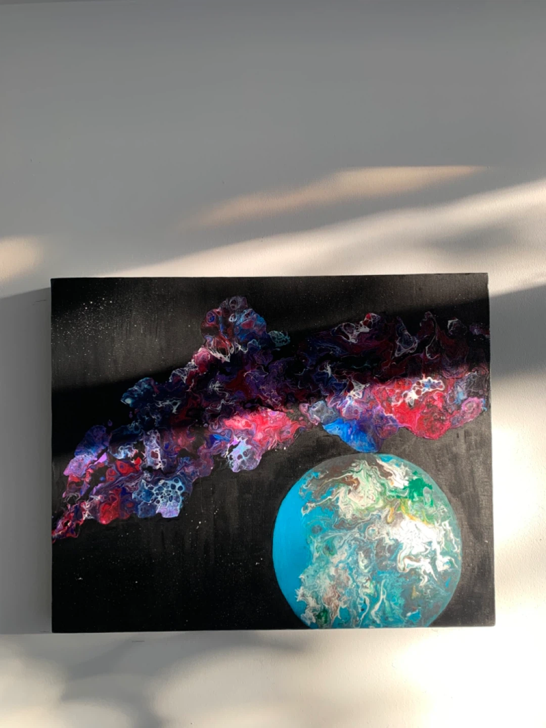 Outer Space Flow – Acrylic Canvas Painting, Cosmic Wall Art - photo 2