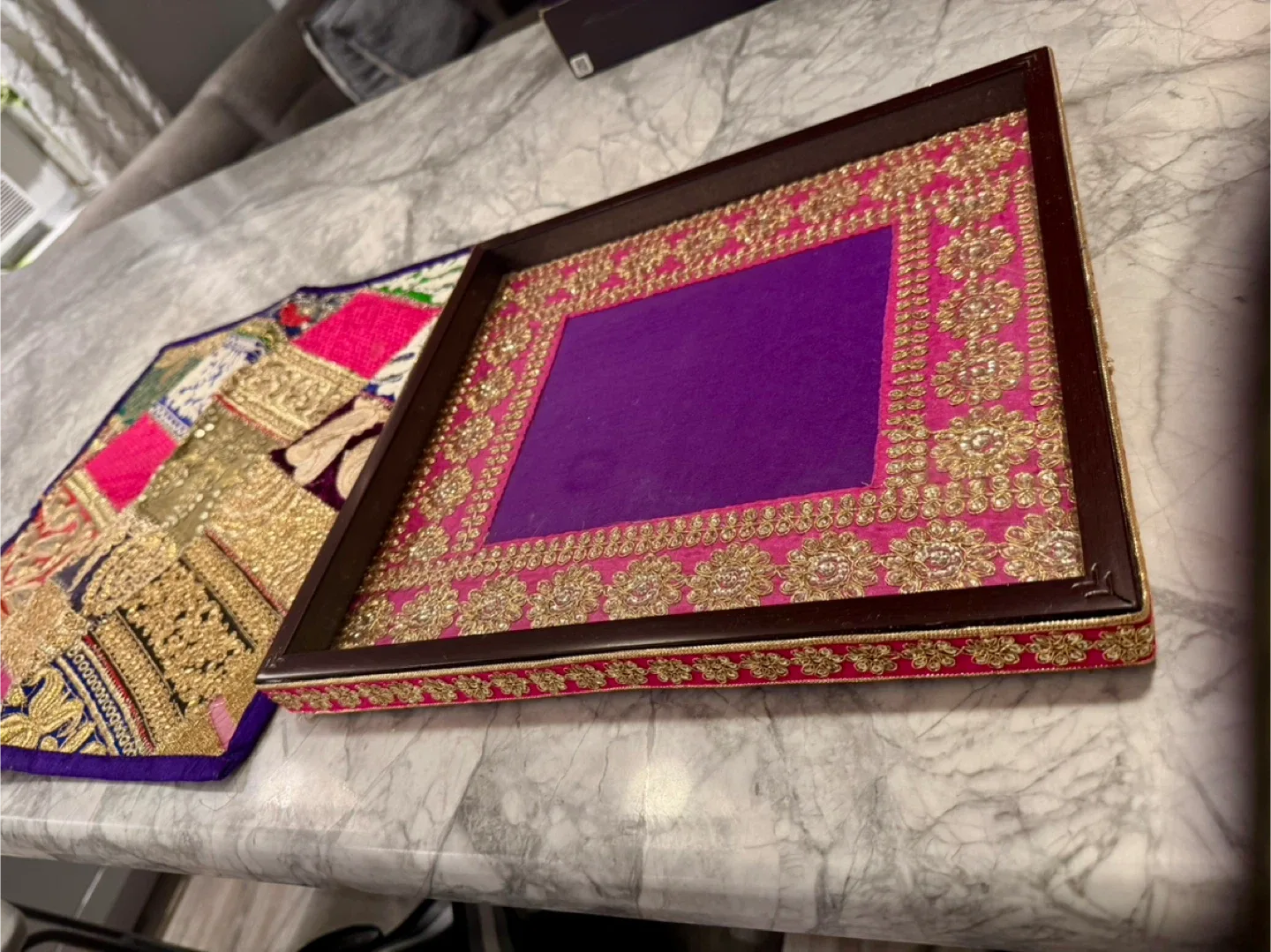 Decorative Tray with Colorful Patchwork thumbnail