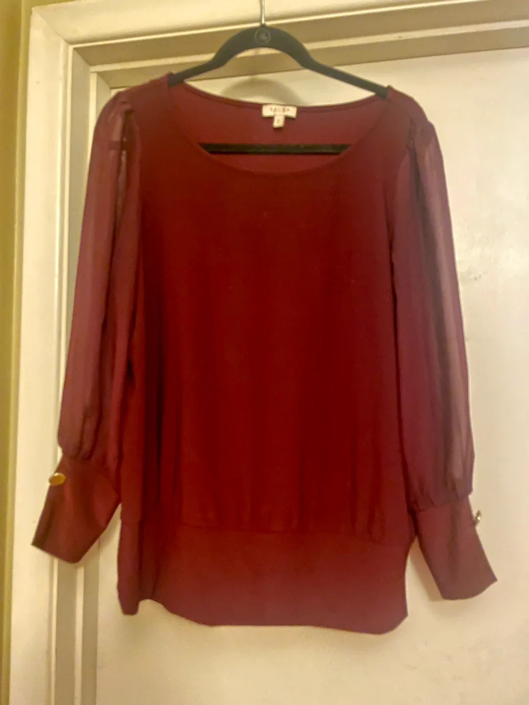 Talisa Burgundy Blouse - Size Large thumbnail