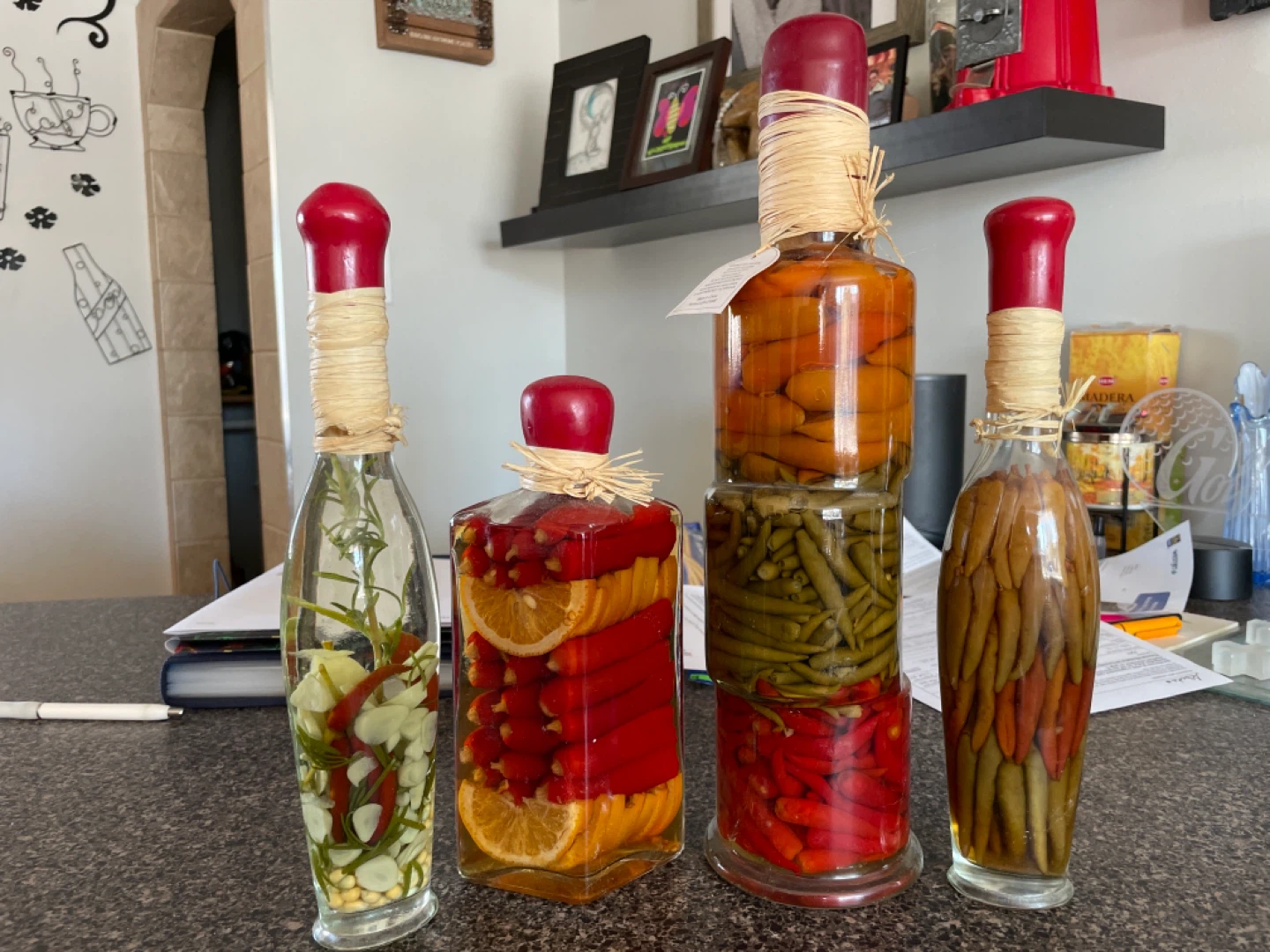 Decorative Preserved Vegetable Bottles