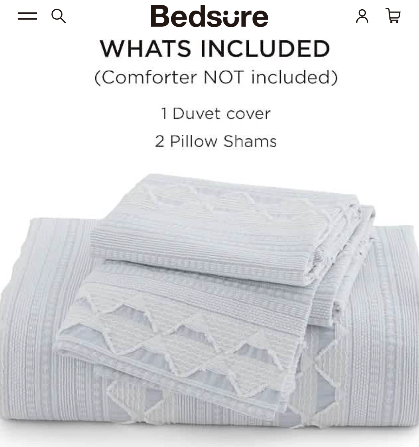 Bedsure Queen Light Blue Duvet Cover Set - photo 5
