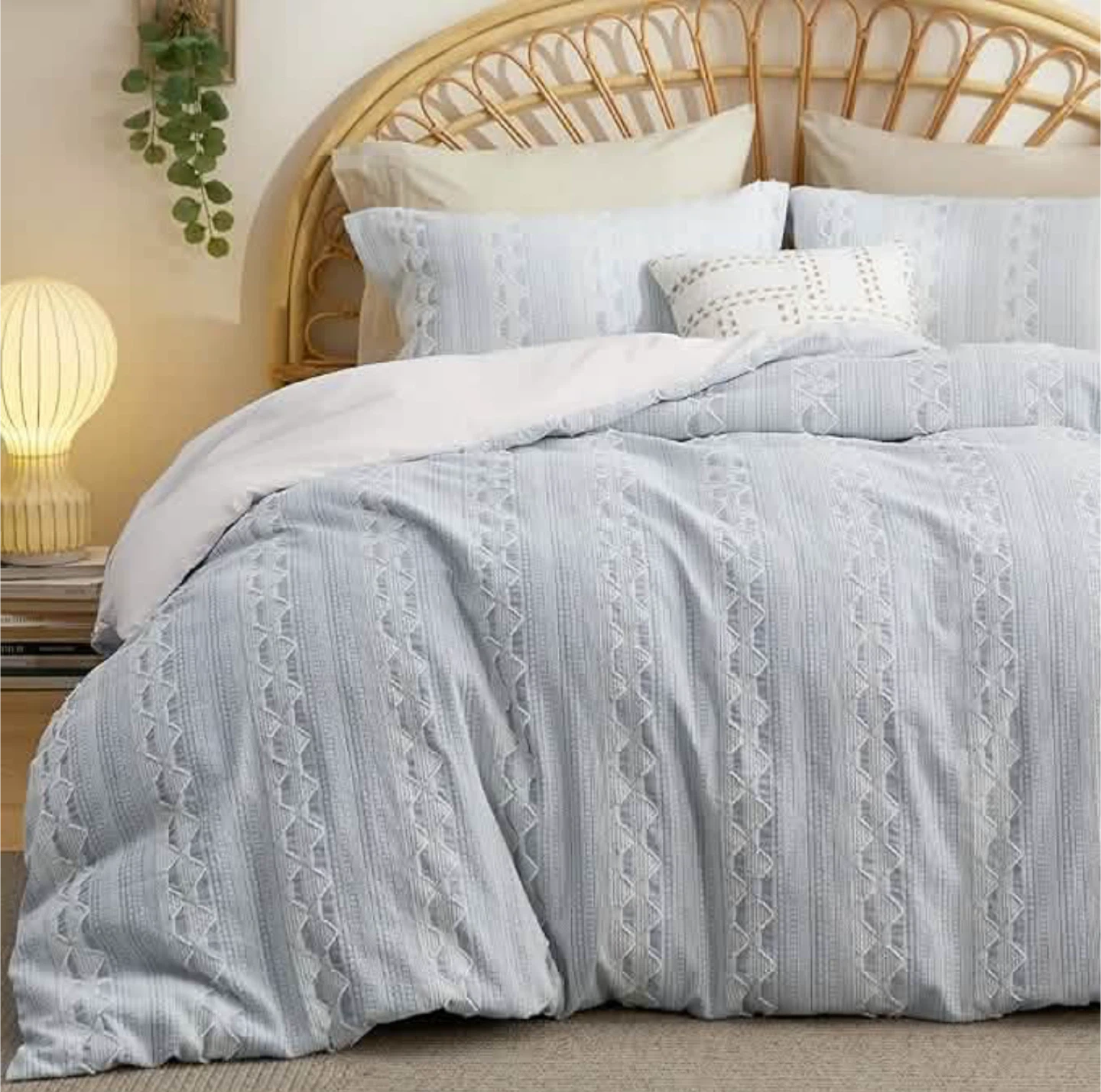 Bedsure Queen Light Blue Duvet Cover Set