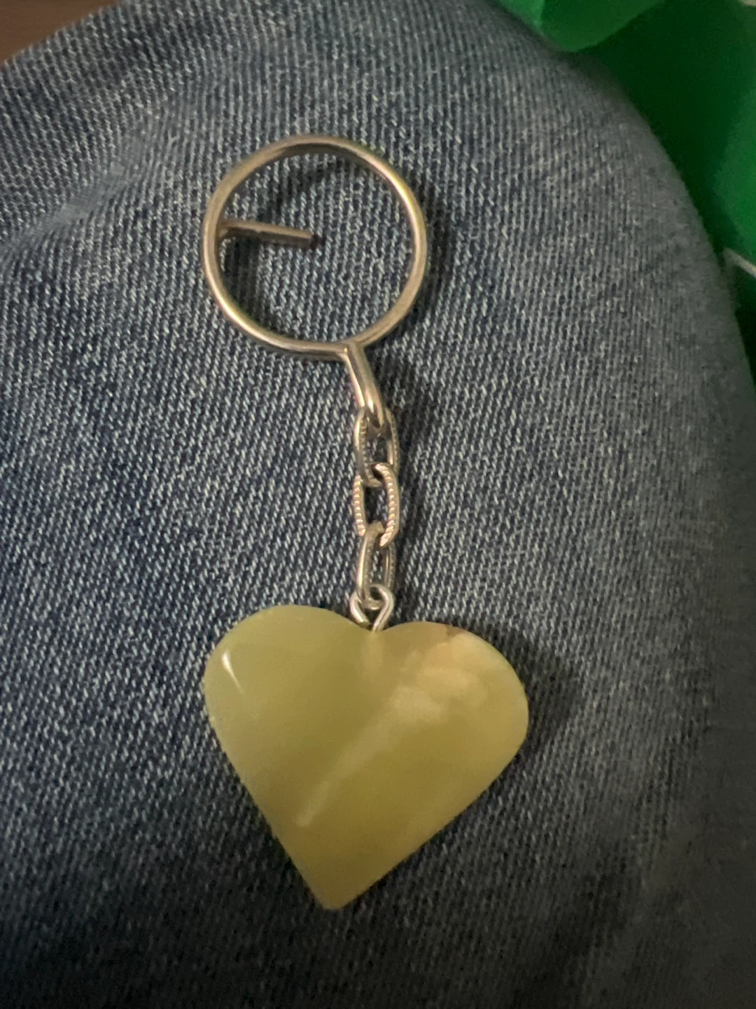Heart Keychain - Yellow Stone