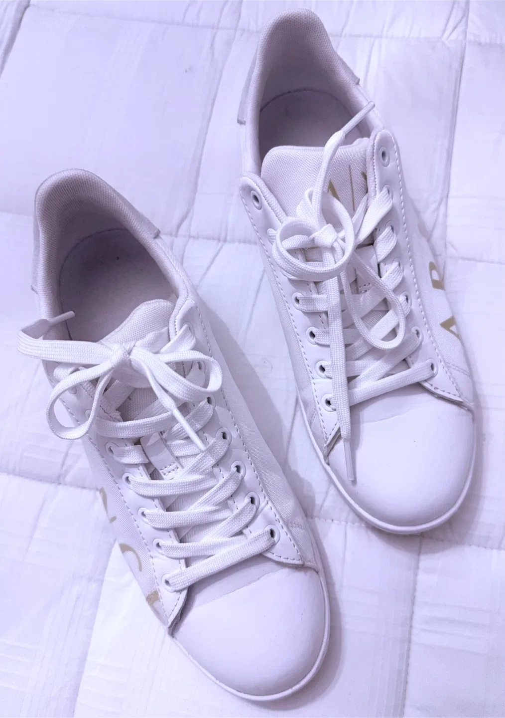 Armani Exchange White Sneakers- women’s size 8 thumbnail