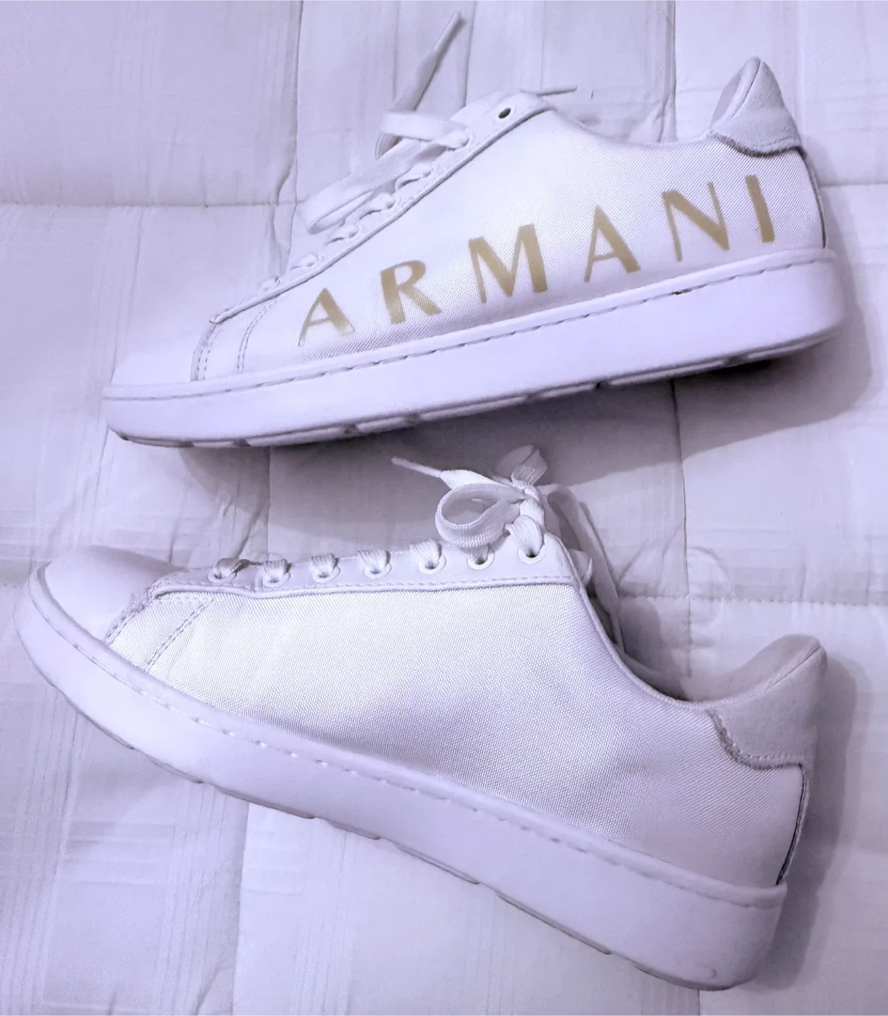 Armani Exchange White Sneakers- women’s size 8 image indicator(3)