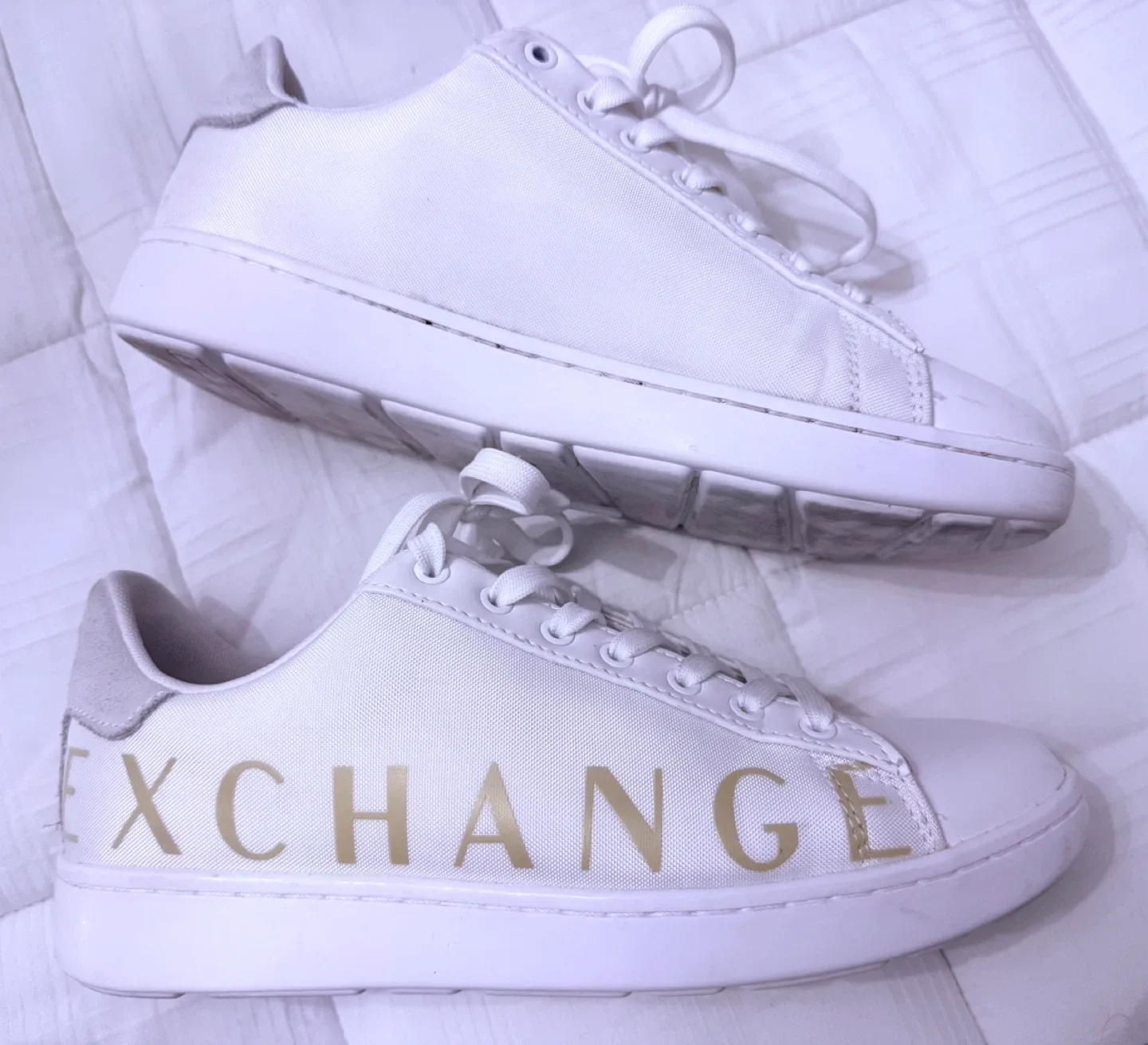 Armani Exchange White Sneakers- women’s size 8 image indicator(2)