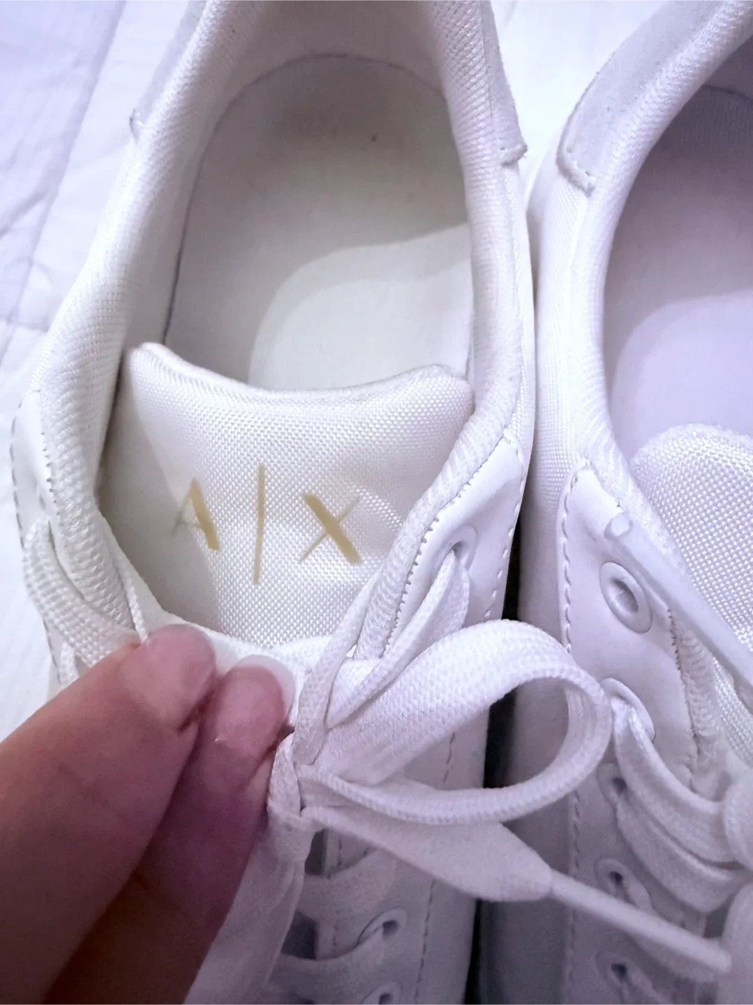 Armani Exchange White Sneakers- women’s size 8 image indicator(6)