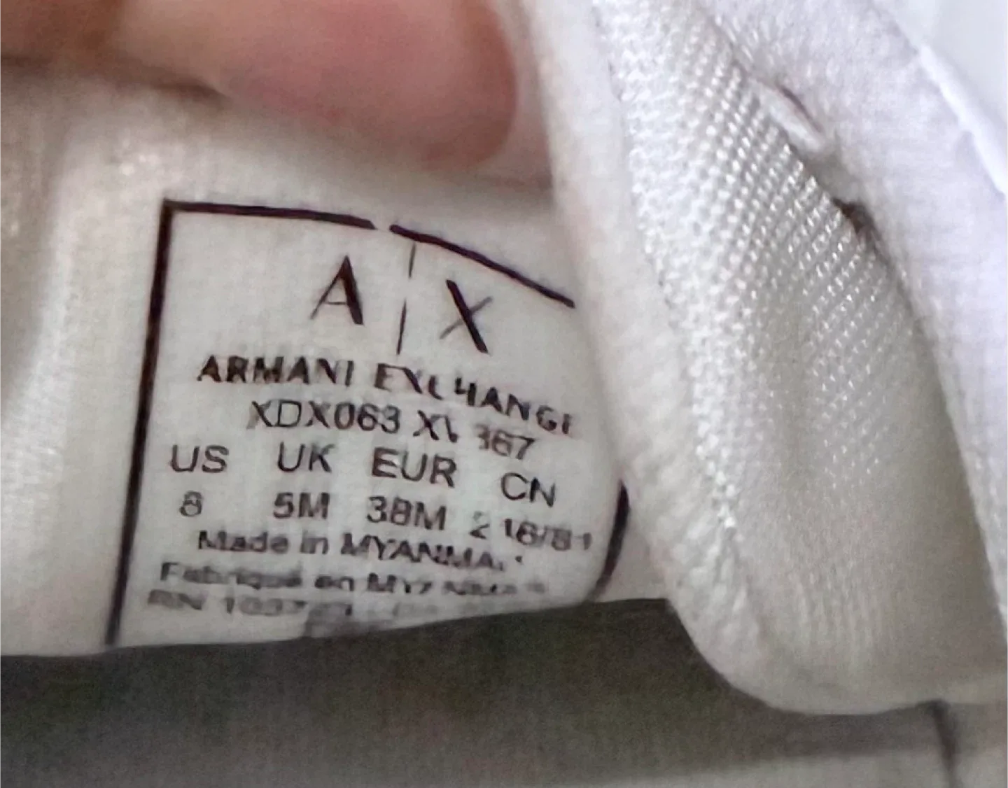 Armani Exchange White Sneakers- women’s size 8 image indicator(7)