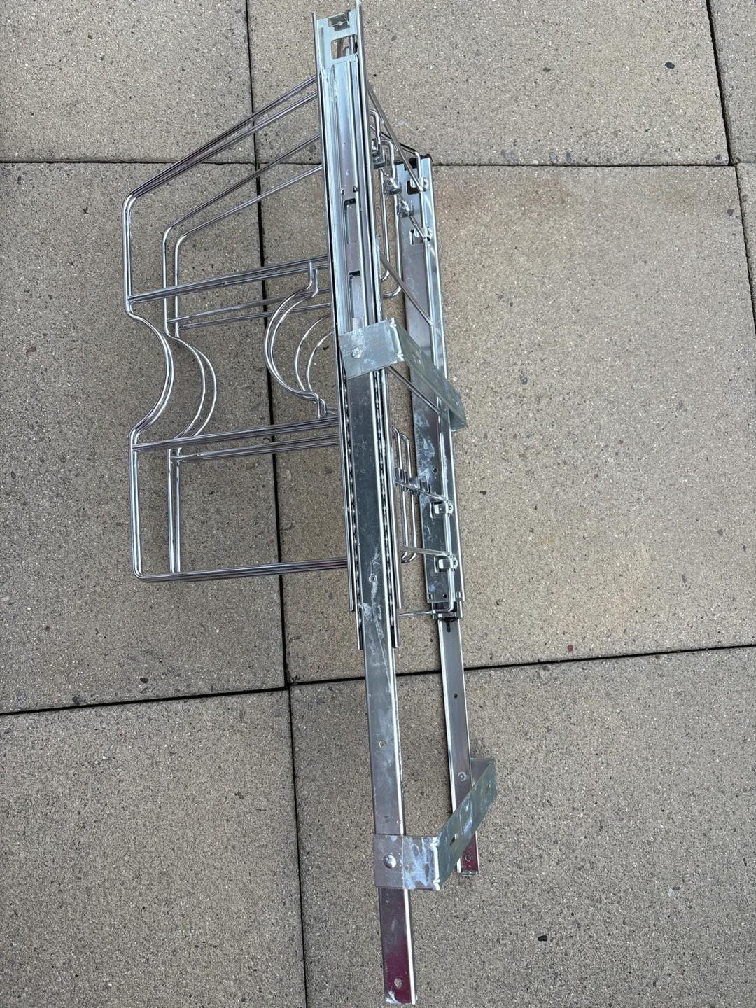 Chrome Pull Out Kitchen Pan Rack Organizer image indicator(2)