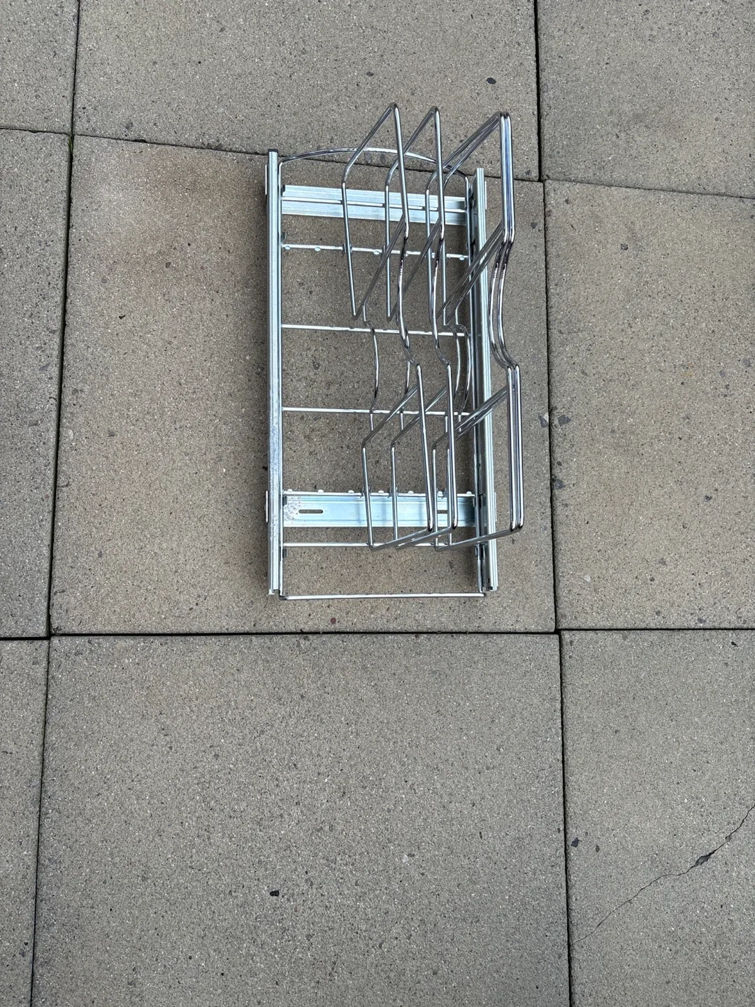 Chrome Pull Out Kitchen Pan Rack Organizer image indicator(3)