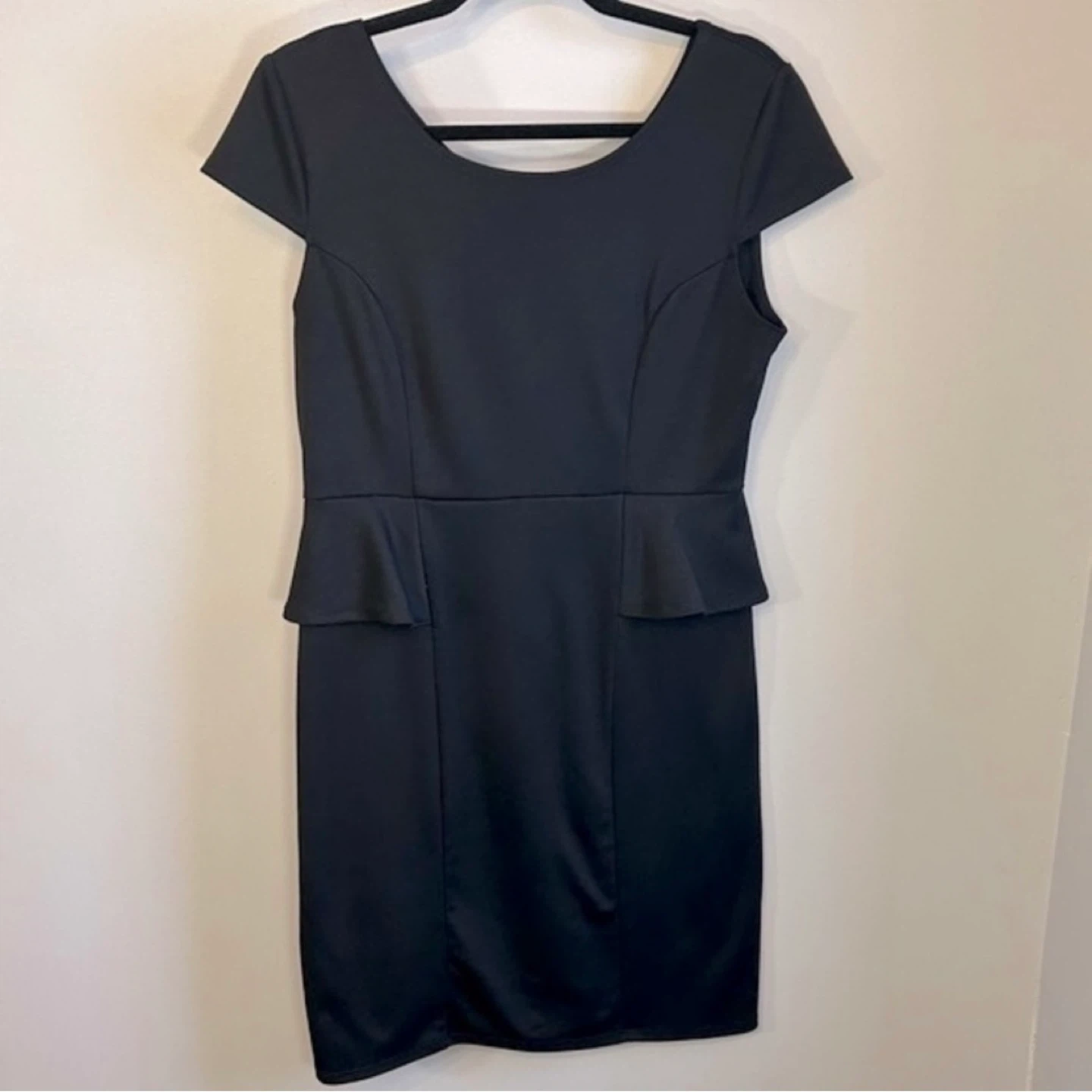 George Fitted Peplum Short Sleeve Bodycon Dress Womens Size M
