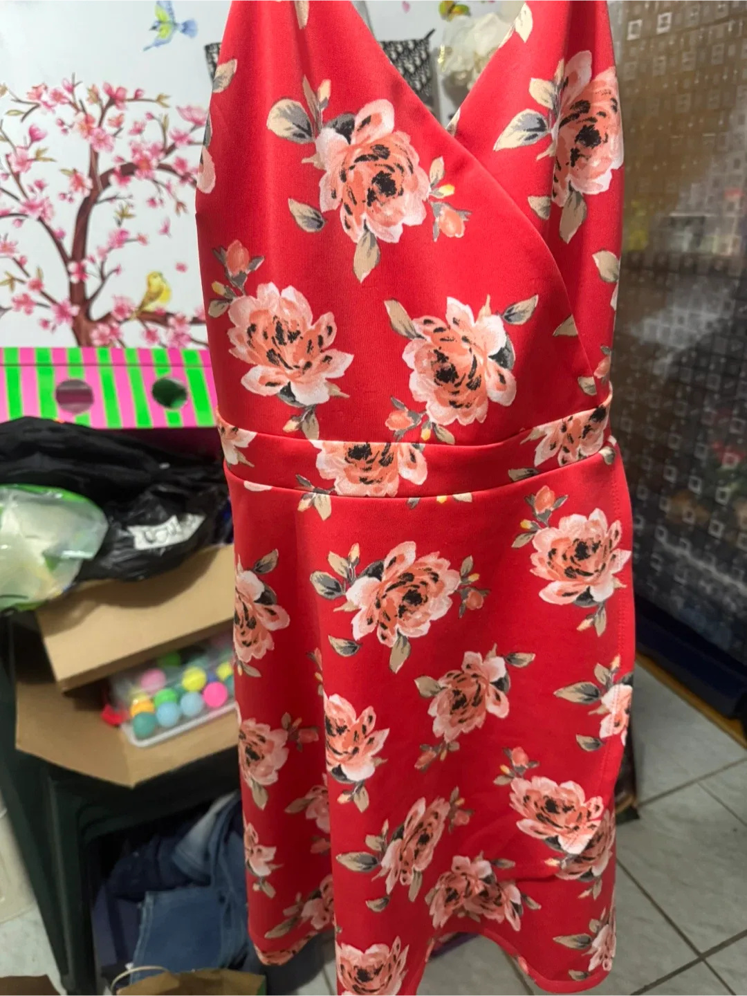 Red Floral Romper thumbnail