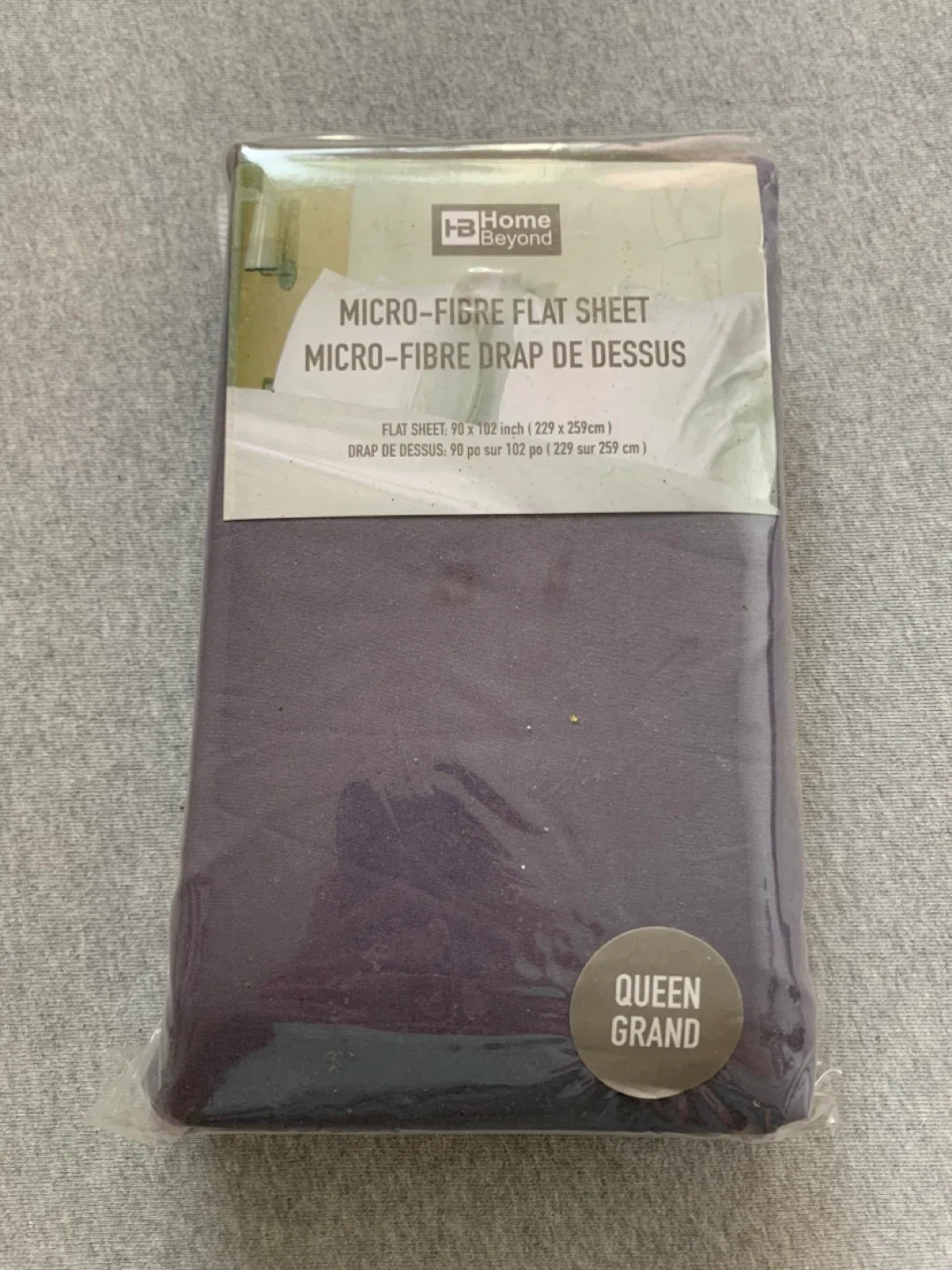 Dark Grey Queen Flat Sheet - BNIB thumbnail