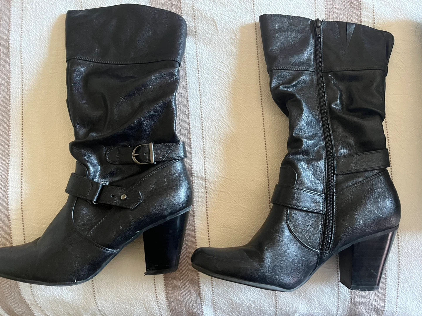 White Mountain Black Boots - Size 9
