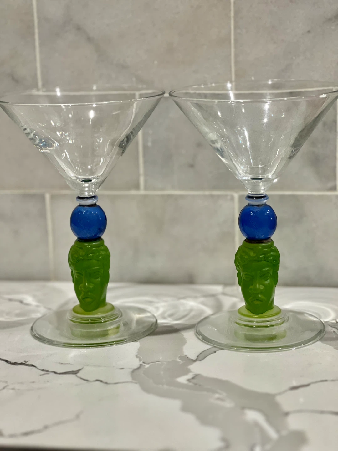 Richard Jolley 1996 American Art Martini Glasses - Set of 2